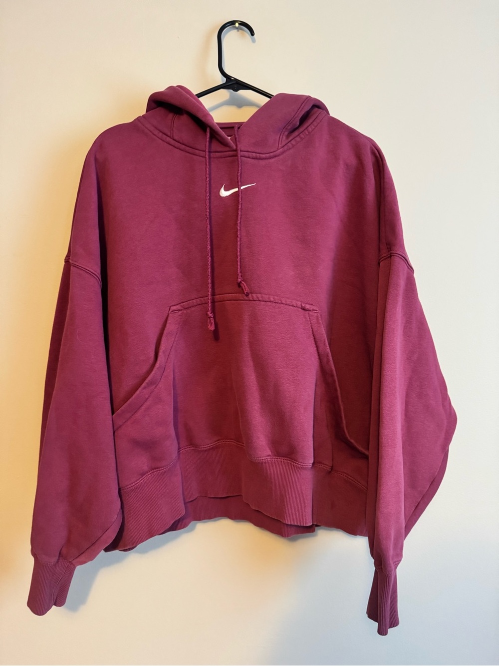 Nike Oversized Phoenix Fleece Hoodie Berry Magenta Large